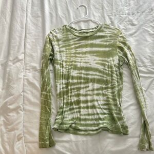 reformation green tie dye long sleeve top